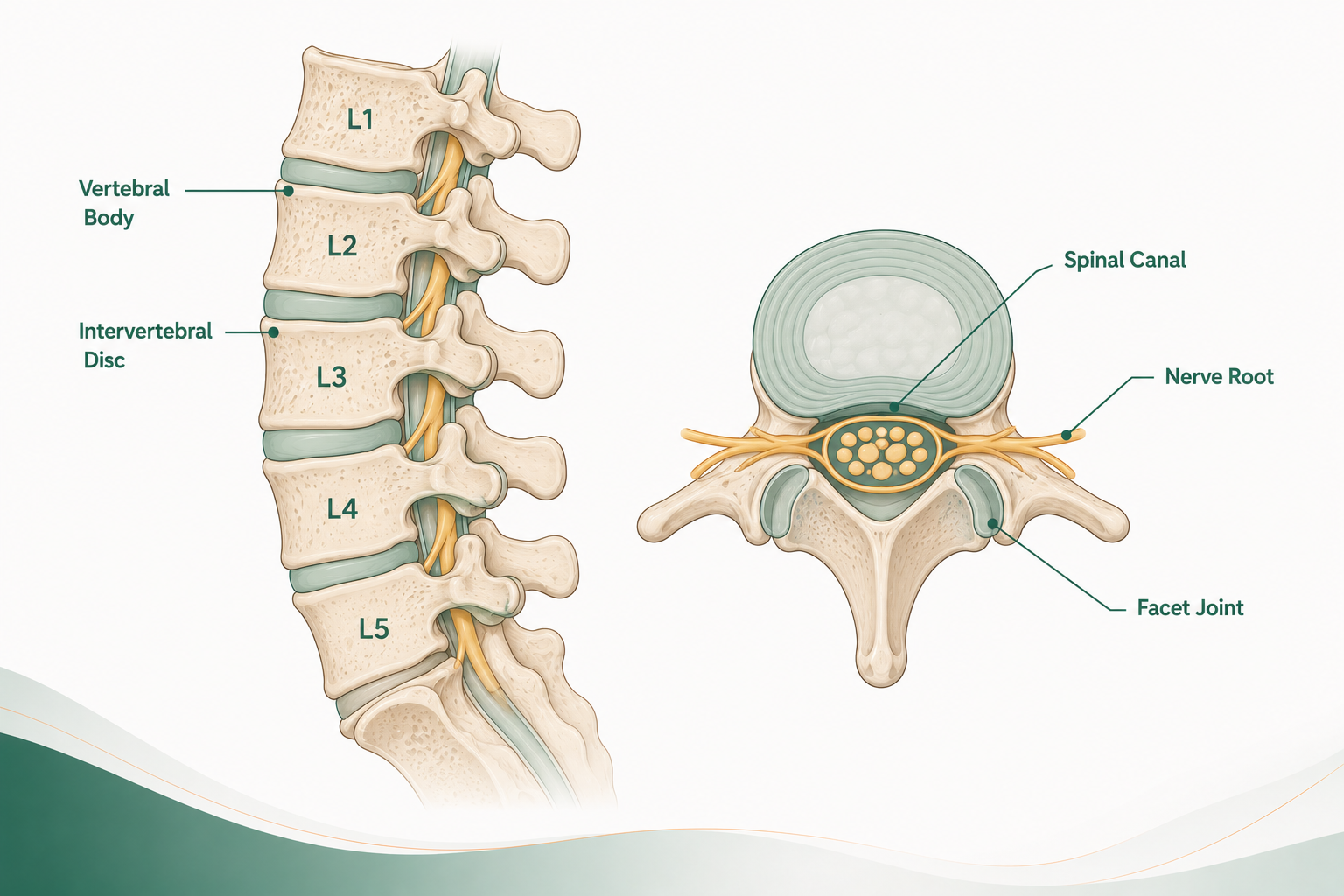 Lumbar Spine anatomical diagram
