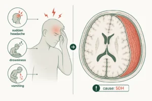 Right MMA Embolisation for Acute on Chronic Subdural Haematoma with Midline Shift