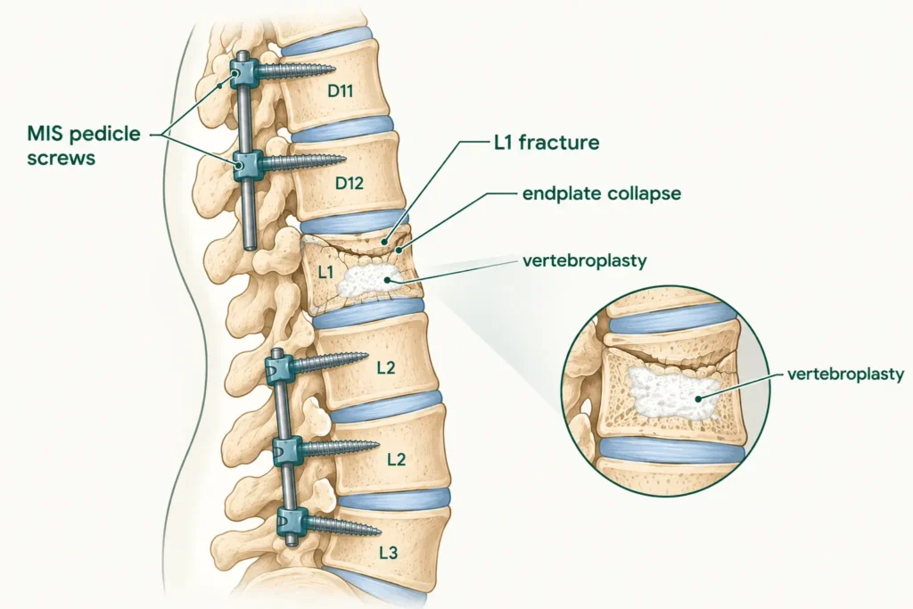 Minimally Invasive Spine Surgery for L1 Vertebral Fracture After a Fall